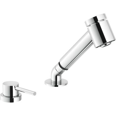 Mélangeur lavabo avec douchette extractible Nobili ACQUERELLI série AQ93660CR  Chromé - Laiton
