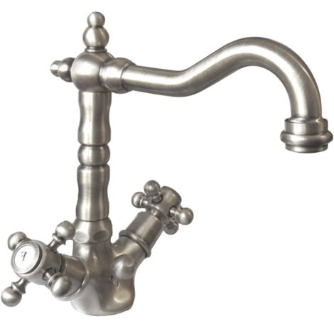 Mélangeur lavabo bec rétro PAINI Tiffany Gris Acier