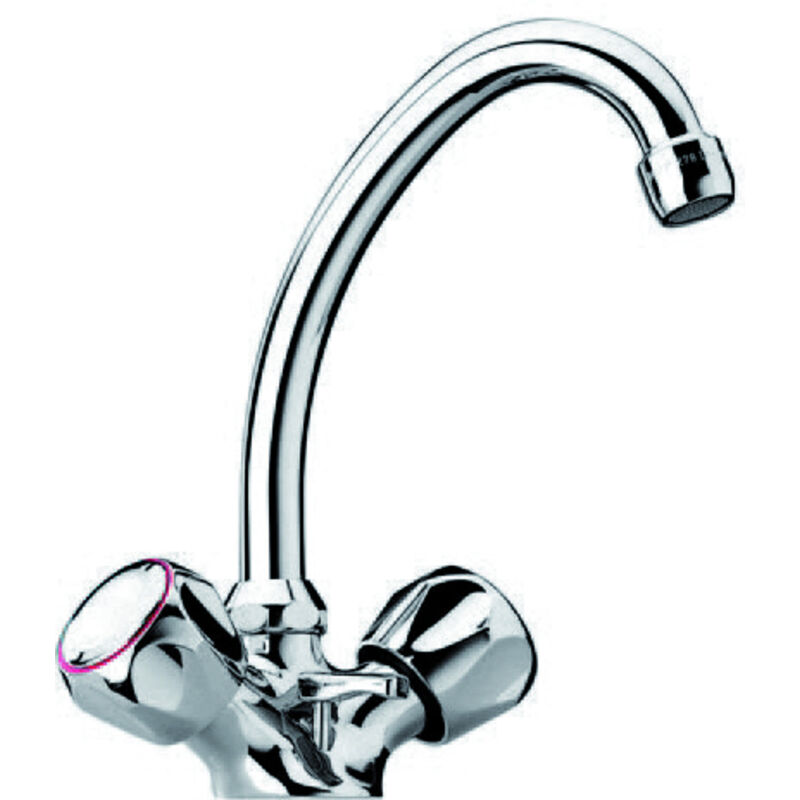 Mélangeur de lavabo à bec tube mobile Orchidéa avec tête à clapet et vidage abs - paini