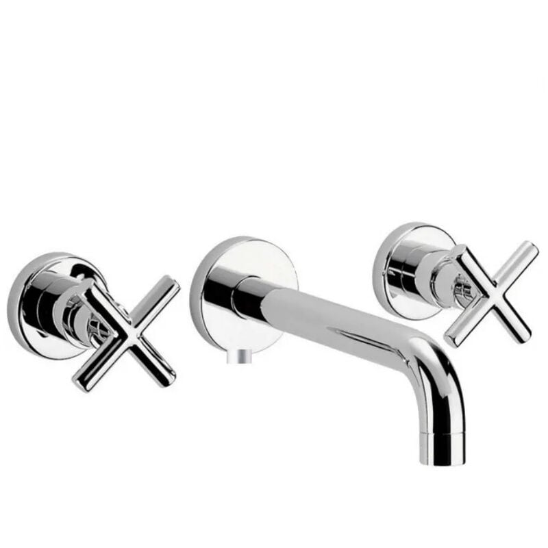 Paini France - Robinet lavabo, mélangeur mural encastré 3 trous tubos chromé