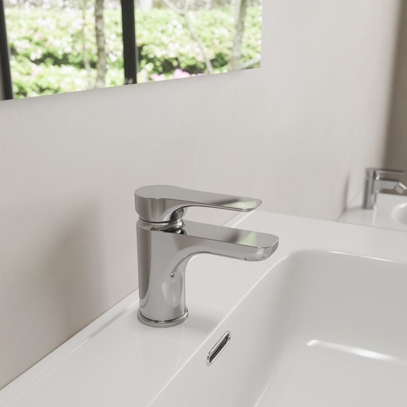 Mélangeur lavabo sans vidange en laiton chromé Mod. Mia