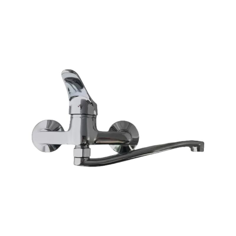 Mélangeur mitigeur d'évier mural avec bec pivotant