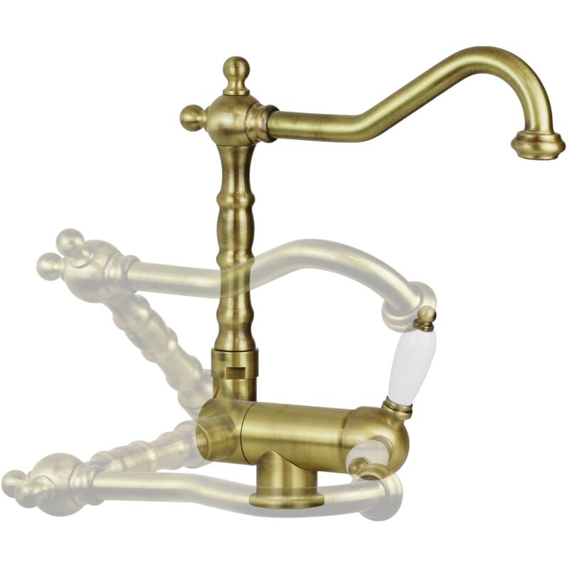 Mélangeur pliant pour fenêtre en laiton antique Gattoni 6014665V0 Laiton antique