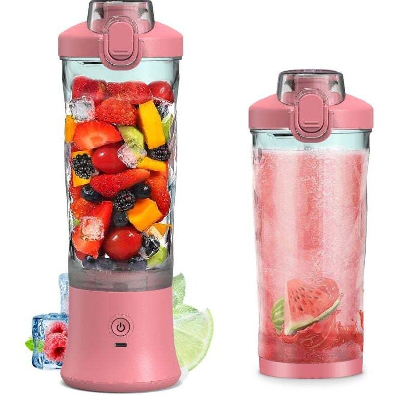 Tuserxln - Mélangeur portable 600 ml, tasse de presse-agrumes de taille personnelle pour smoothies et smoothies avec 6 lames, tasse de mélangeur à