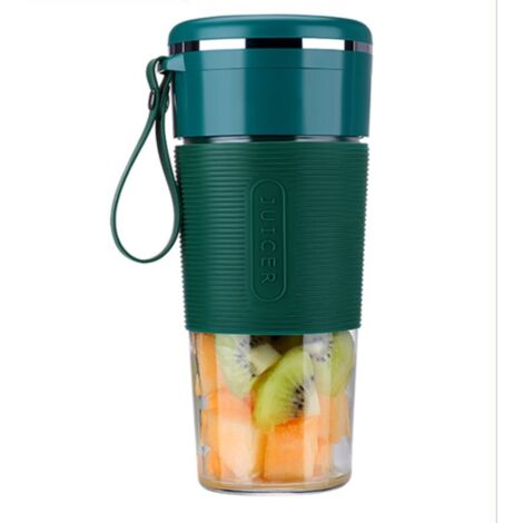 Mélangeur portable, mini mélangeur à smoothie, mélangeur de fruits personnel, presse-agrumes électrique USB portable avec 6 lames, batterie rechargeable. 1pc vert