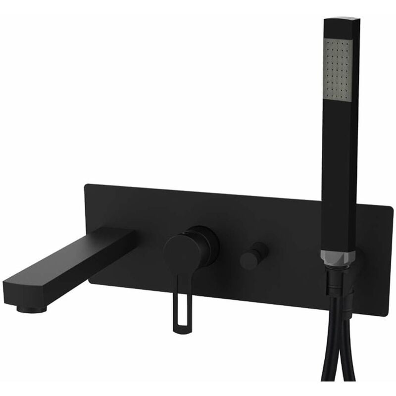 Ringo - Robinetterie de baignoire encastrée avec corps d'encastrement et accessoires, noir mat RIN001NO - Paffoni