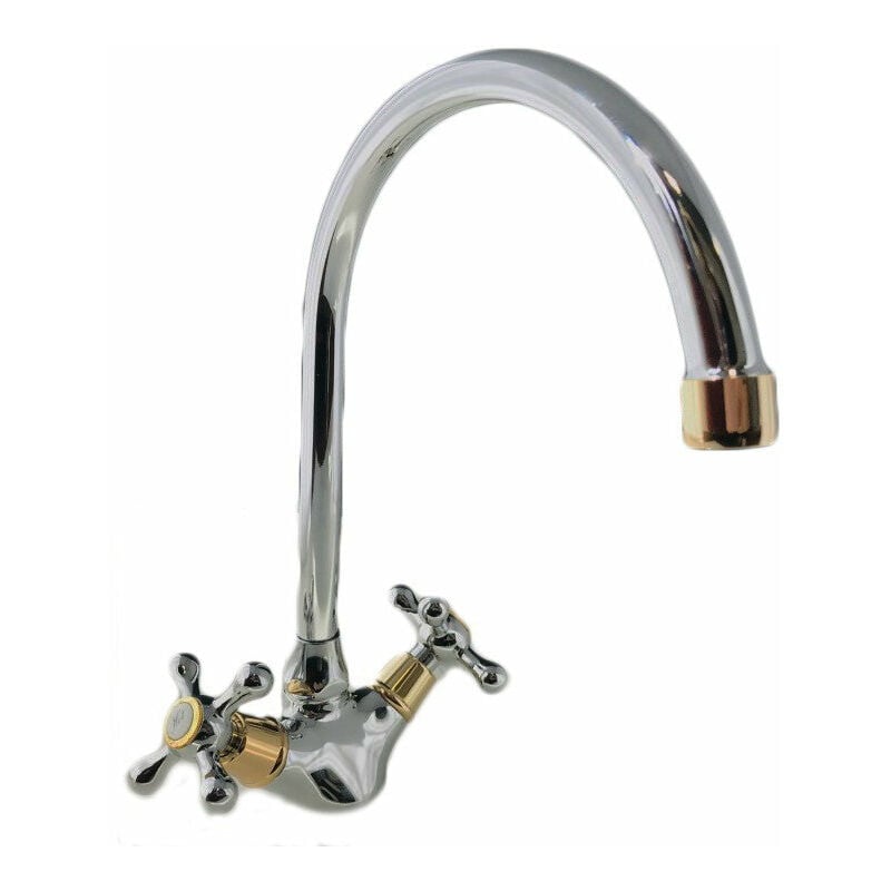 Mélangeur évier chromé doré complet