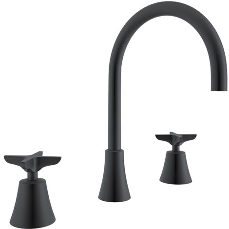 Mélangeur trois trous pour Lavabo, ADAGIO Noir Mat - 914201NM