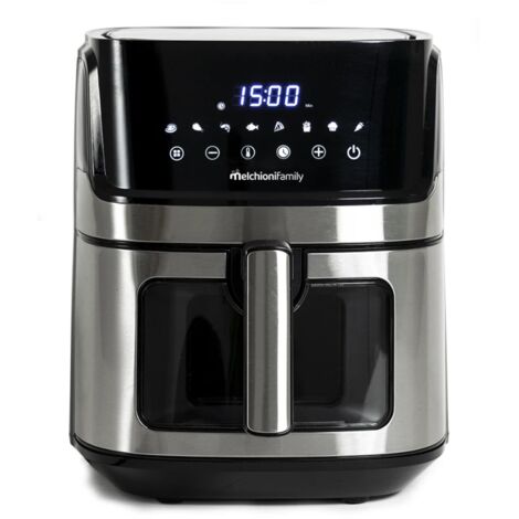 Melchioni 118340033 friggitrice Singolo 6,5 L Indipendente 1600 W Nero, Stainless steel