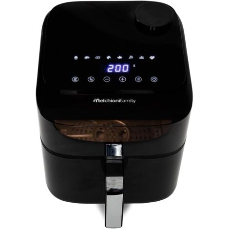 Melchioni Family Friggitrice ad Aria Chiara con Vapore Soft Doppia Resistenza Capacita' 6.5 Litri Display Digitale e 8 Programmi