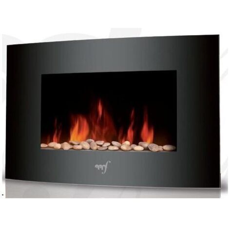 Melchioni Wallflame Caminetto Elettrico a Parete Potenza 2000 Watt Colore Antracite