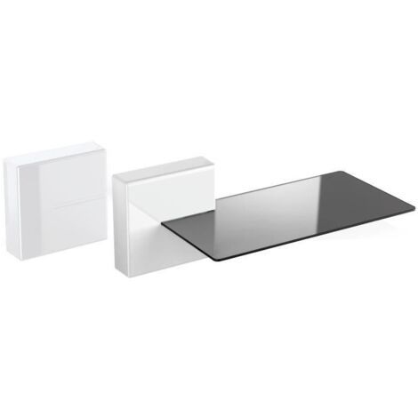 Meliconi 480522 BA étagères Etagère modulable Mural Synthétique ABS, Verre trempé Blanc