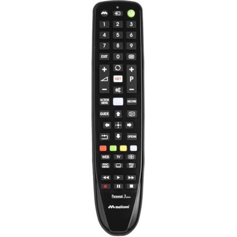 Meliconi Gumbody Personal 3 Plus Telecomando IR Wireless TV Pulsanti Nero