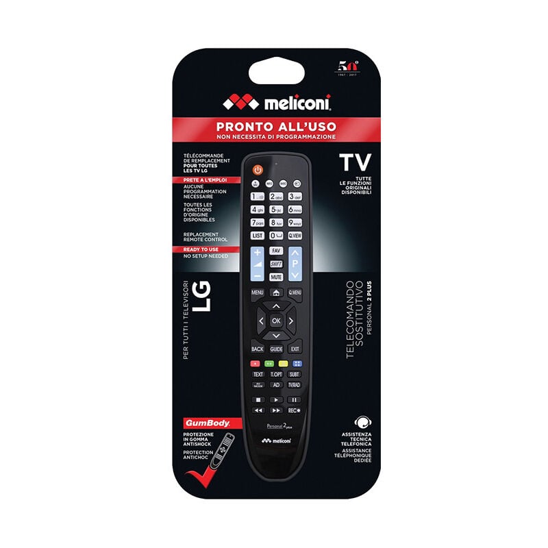 Telecommande tv dediee lg 806066 personal 2 plus Meliconi 806073
