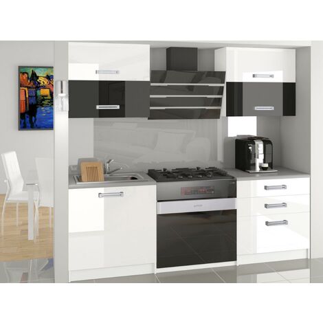 MELIOR | Cucina Completa Modulare Lineare L 120cm 4 pz | Piano di lavoro INCLUSO | Set di mobili con finitura lucida