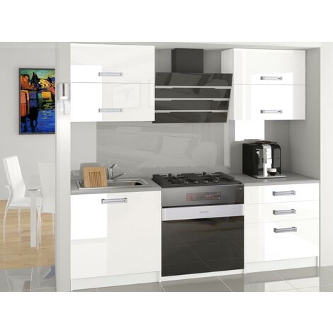 MELIOR - Cuisine Complète Modulaire Linéaire L 120cm 4 pcs - Plan de travail INCLUS - Ensemble meubles cuisine