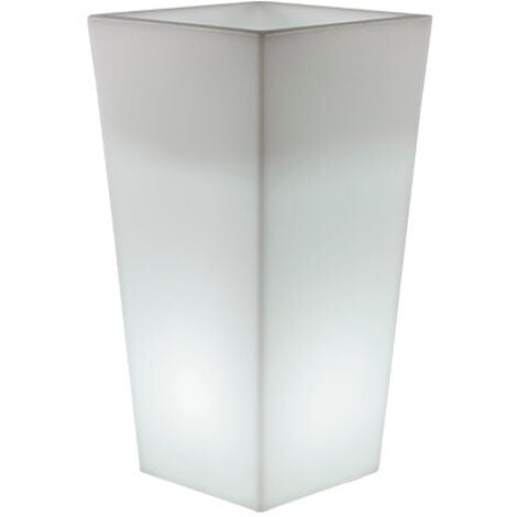 NEWGARDEN MELISA 30 Quadratischer, hoher Blumenkasten mit Licht für sehr widerstandsfähige Pflanzen und Blumen. Kaltweißes Licht mit Kabel. Hergestellt aus Polyethylen in Spanien