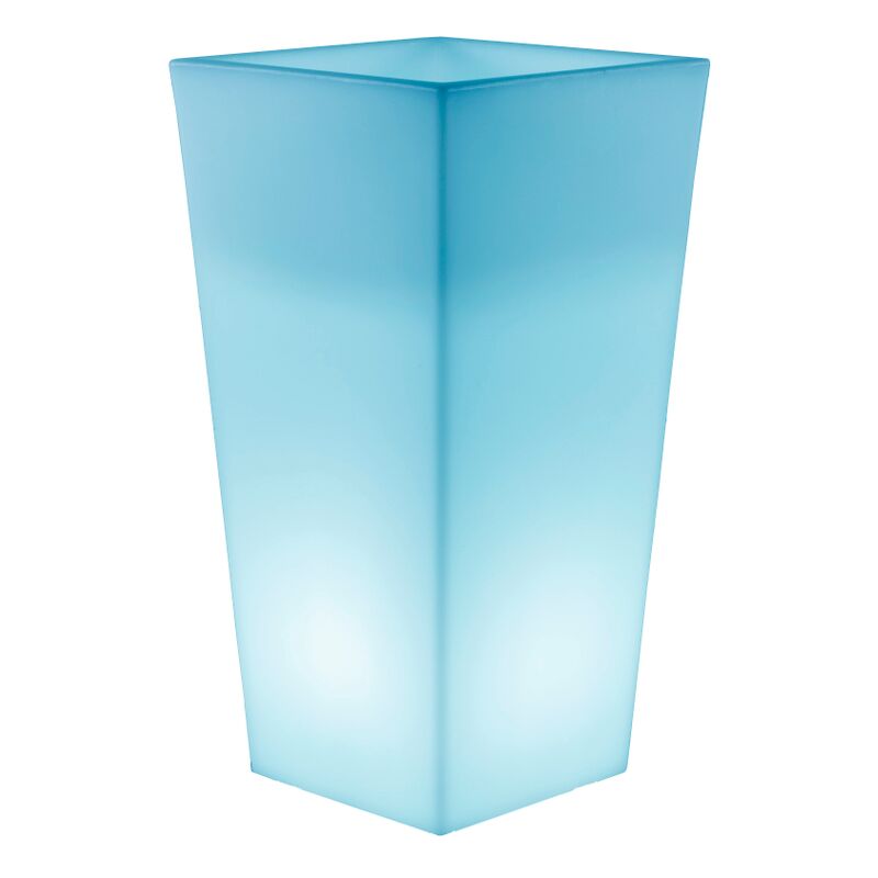 

MELISA - Maceta luminosa LED para exteriores (recargable, 58 cm), color blanco