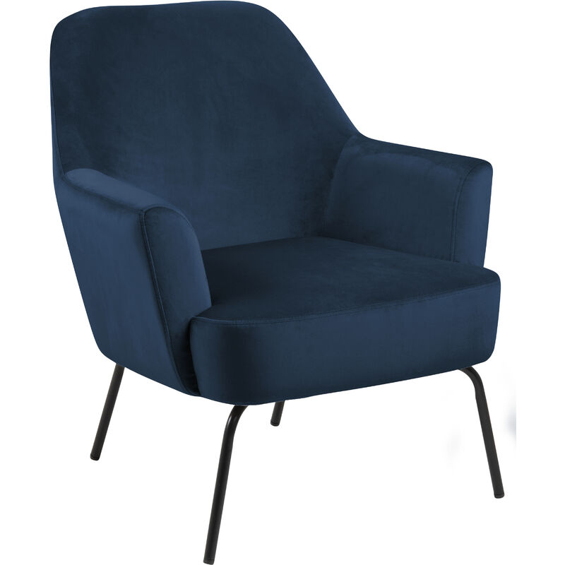 Ebuy24 - Melissa Fauteuil en velours, bleu.