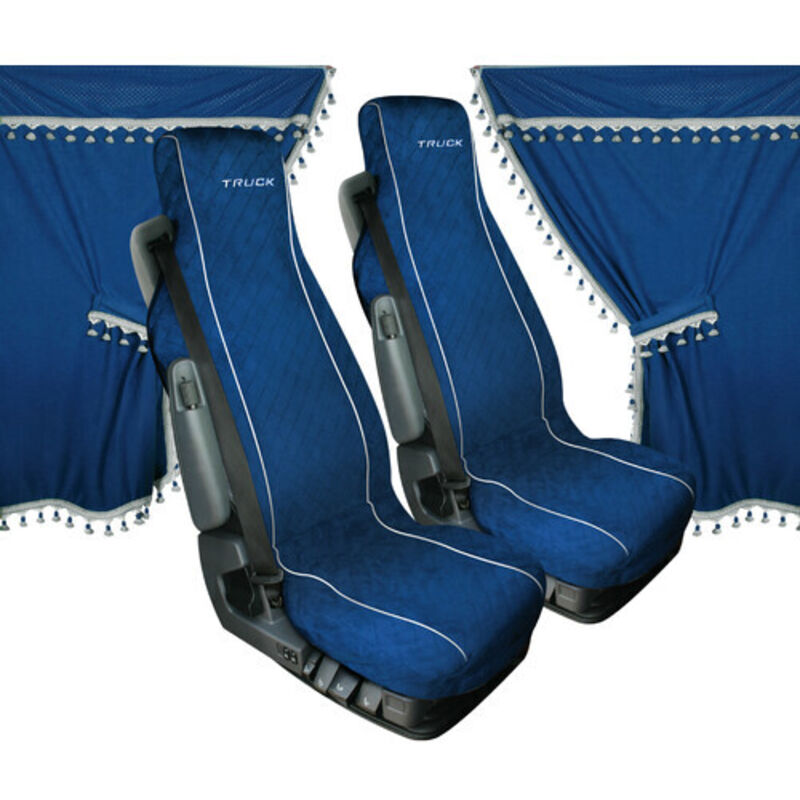 Melissa, Set Tende e Coprisedili In Microfibra Per Camion - Blu