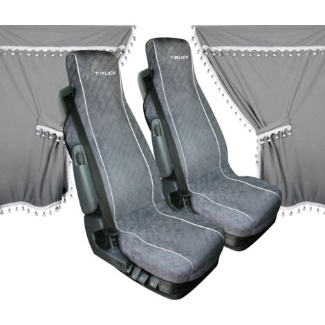 Melissa, Set Tende E Coprisedili In Microfibra Per Camion - Grigio