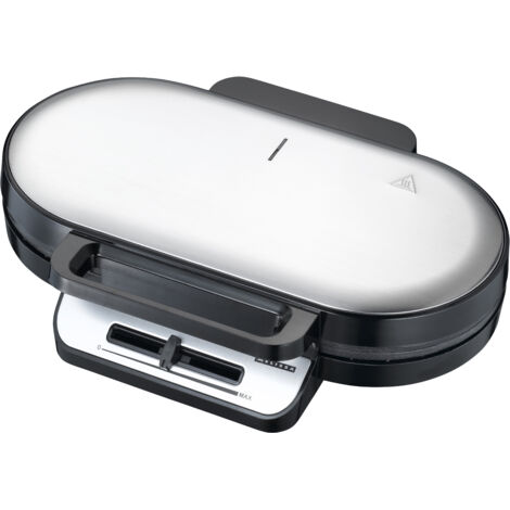 MELISSA Waffeleisen 16250087, 1200 W, Doppelplatten, Herzform, schwarz
