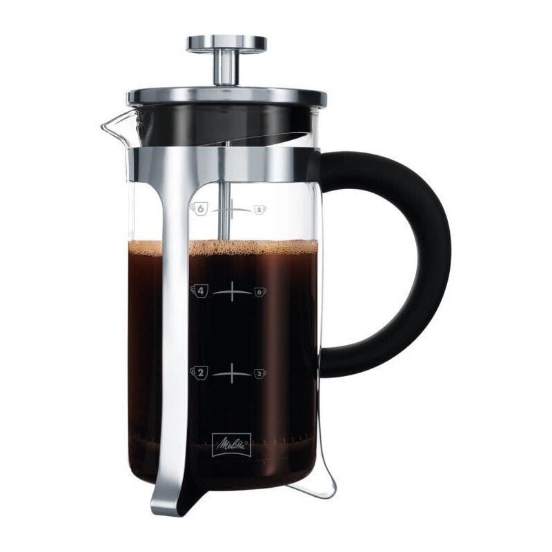 Melitta - Cafetiere a piston Premium en verre et inox 8 tasses