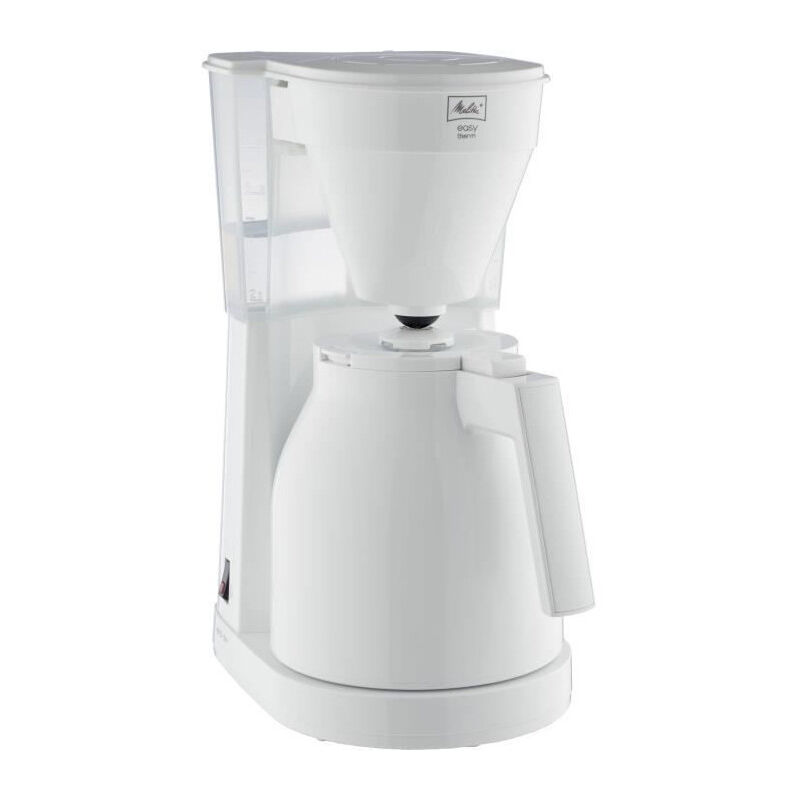 ABSAAR 1023-05 - Cafetiere - Thermo-pot a commande a une main, reservoir deau transparent -Blanc