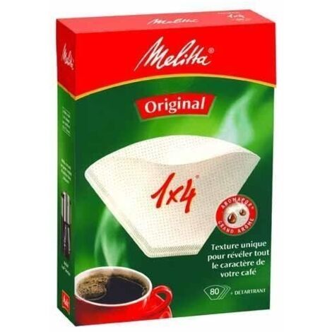 MELITTA FILTRE À CAFÉ 1X4 ORIGINAL + DÉTARTRANT - 80 FILTRES