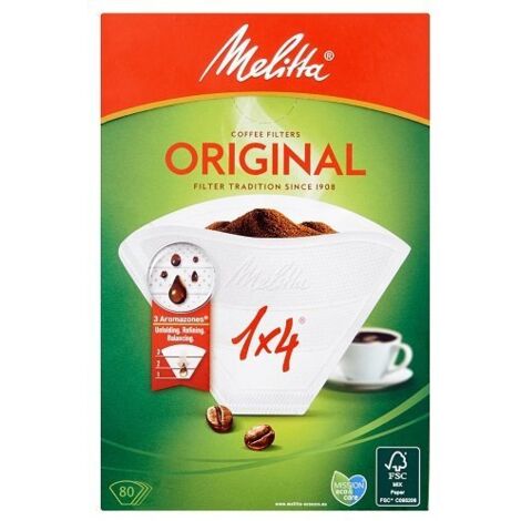 Melitta - filtre à café melitta original 1x4 / 80 - blanc -