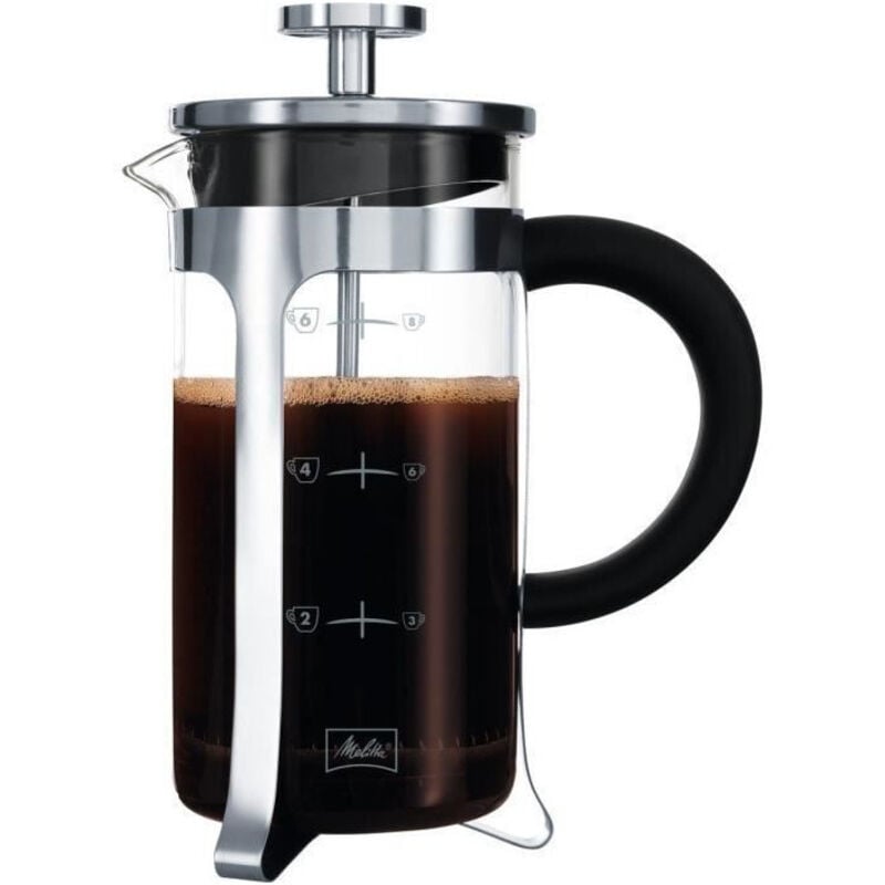 Cafetera a pistone Premium in vetro e acciaio inox 8 tazze - Melitta