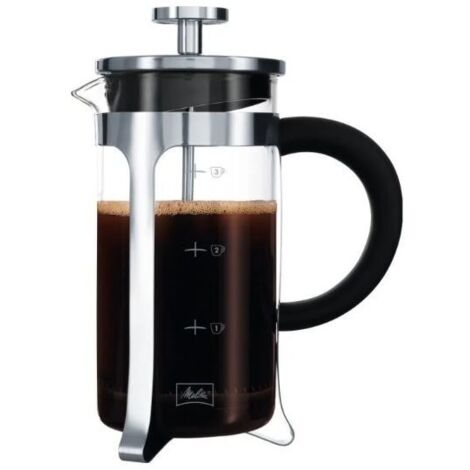 MELITTA FRENCH PRESS PREMIUM SINGLE FRENCH PRESS - FRENCH PRESSES (SINGLE FRENCH PRESS, GLASS, STAINLESS STEEL, BLACK, STAINLESS
