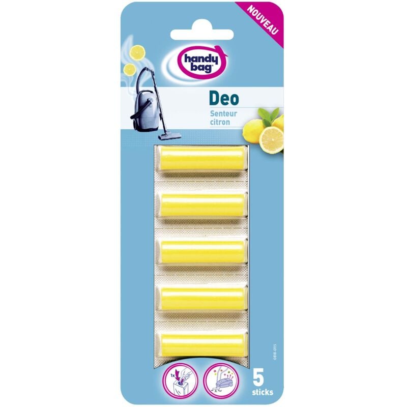 Image of Melitta Handy Bag Déo Sticks, per aspirapolvere con sacchetto, deodoranti profumo, fragranza limone, confezione da 5