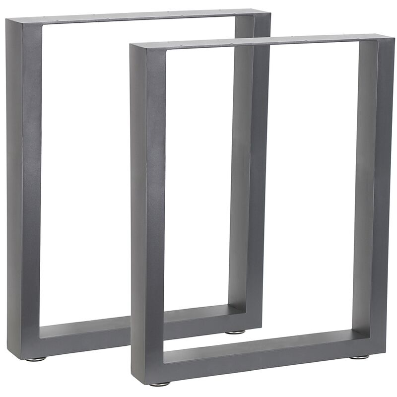 Image of 2x base del tavolo 60x72 cm Gamba del mobile gamba della panca grigia gambe del tavolo in acciaio - Melko