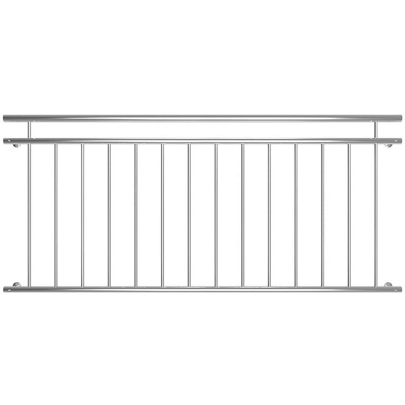 Balcon en acier inoxydable Balcon français 90x184 cm Rambarde de terrasse V2A Rambarde de fenêtre extérieure - Melko