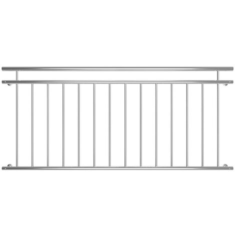 Melko – Balustrade en acier inoxydable 90x184 cm – Rambarde de balcon français – Construction professionnelle – Résistante aux intempéries