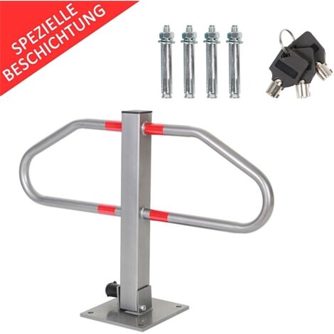 Melko – Barrière de parking pliable avec 3 clés – Acier robuste – Dimensions 70 x 47 x 18 cm – Revêtement extérieur durable – Installation facile