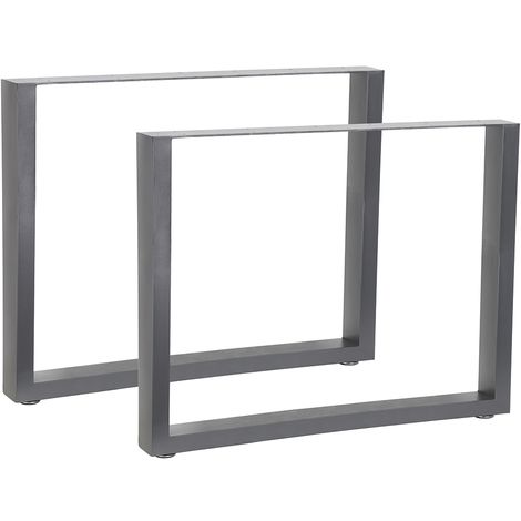 Melko Chemins de table en acier 2X 90 x 72 cm piétement de table bureau pieds de meubles design industriel pieds de table avec protection de sol