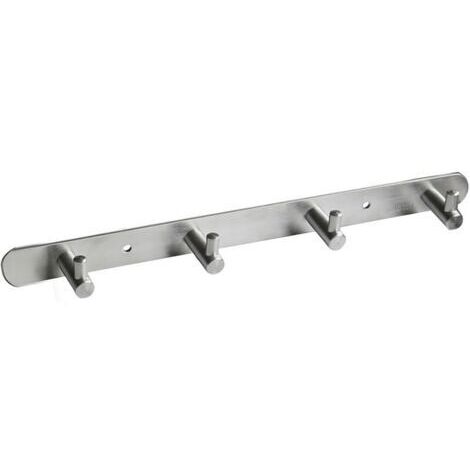 Melko Elegante Wandgarderobe aus Edelstahl V2A, 4 Haken - Geeignet für den Innen- und Außenbereich