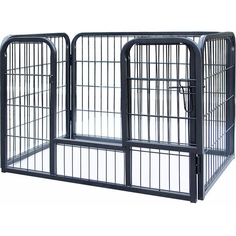 Melko – Enclos pliable pour chiots – Dimensions 91 x 63 x 61 cm – Construction sans arêtes vives – Résistant aux intempéries et facile à nettoyer