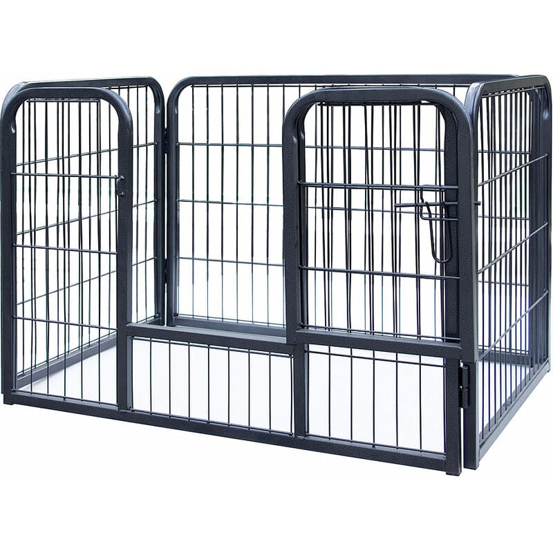 Melko - Enclos pour chiots en liberté, pliable, gris, 91 x 63 x 61 cm (l x l x h)