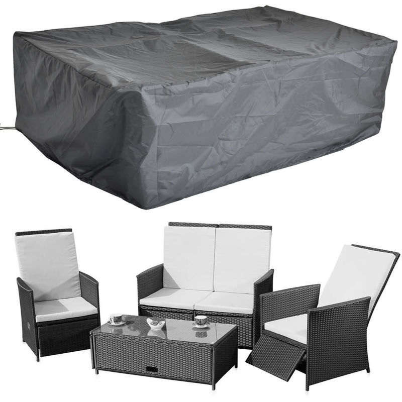 Housse de protection / bâche pour meubles de jardin, noire, 192 x 82 x 65 cm - Melko