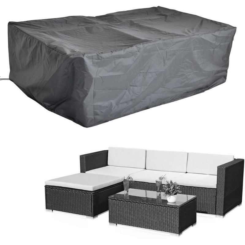 Melko - Housse de protection pour meubles de jardin, noire, 227 x 152 x 65 cm