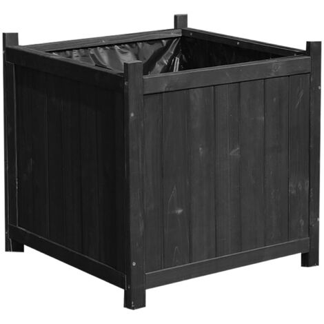 Melko – Jardinière en bois d'épicéa 50x50x50cm – Bac à fleurs avec protection intérieure – Pour grandes plantes et arrangements floraux