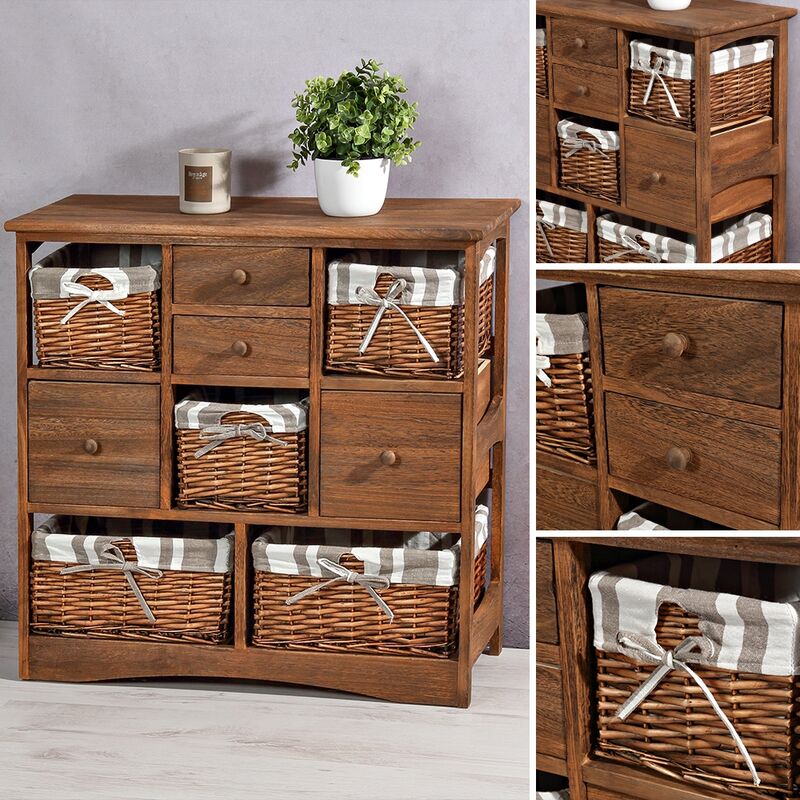 Melko - Kommode Vintage Sideboard Flurkommode Anrichte Regalschrank Schrank ??