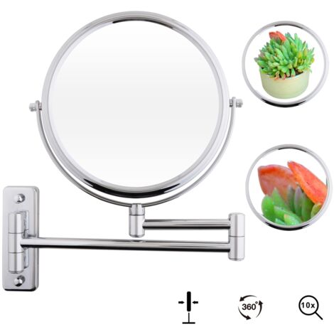 Melko Kosmetikspiegel 10-Fach Wandspiegel Schminkspiegel Vergrößerungs Badspiegel 18cm