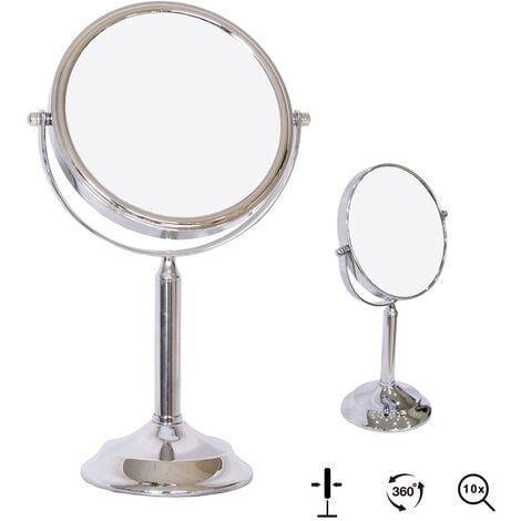 Melko Miroir cosmétique Miroir de maquillage 10 fois miroir de maquillage Miroir de salle de bains