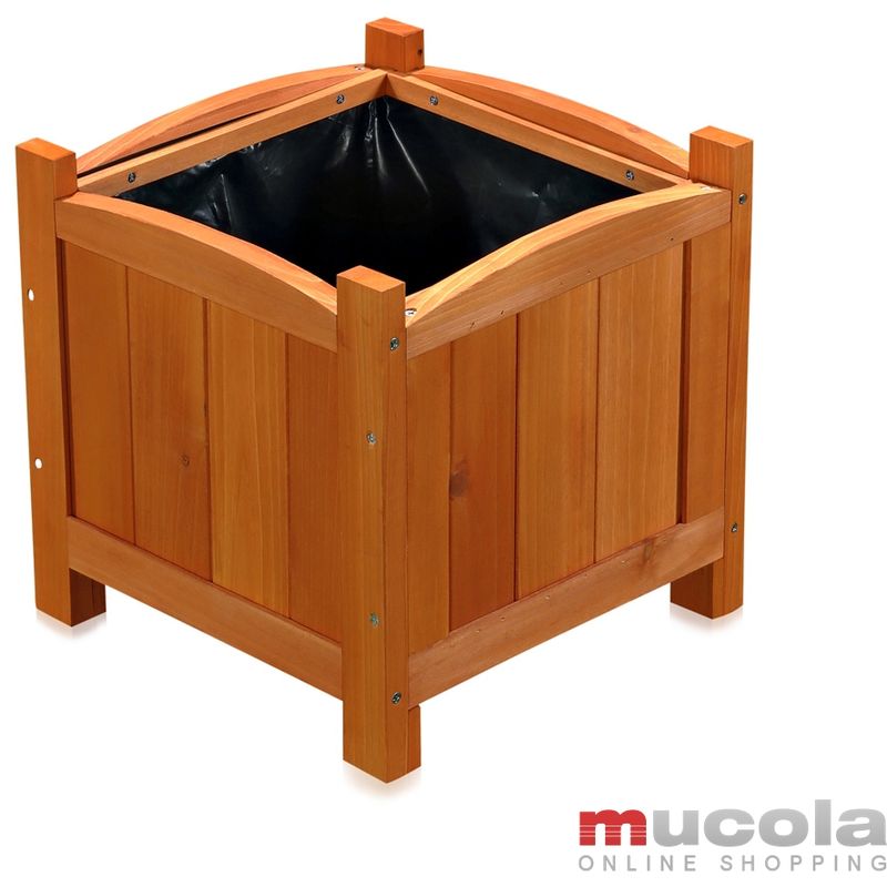 Melko - pot de fleur/boîte à plantes pour l'intérieur et l'extérieur, en bois, brun, 30 × 30 × 30 cm