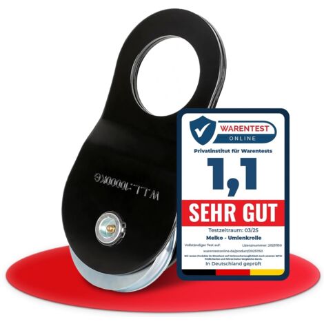 Melko – Poulie de renvoi 10 t pour treuil à câble en acier – Charge maximale 10 tonnes – Câble 1-15 mm – Pour sylviculture et terrains accidentés