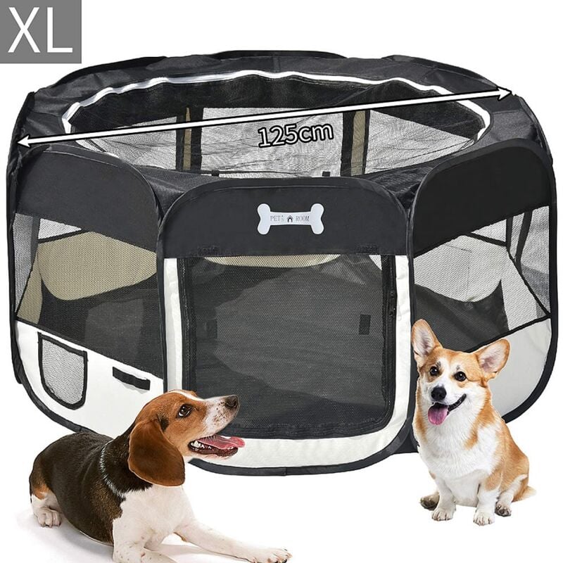 Puppy run 125 x 125 x 64 cm maison de chiot enclos pliable pour petits animaux chiens chats lapins - Melko